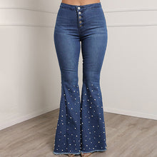 Load image into Gallery viewer, Hot selling pearl flared jeans（AY1285)
