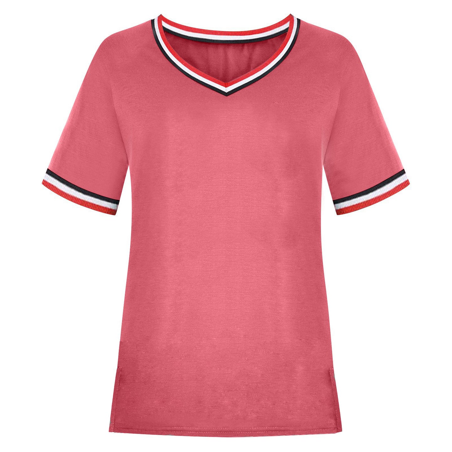 Fashion short sleeve v neck t-shirt（AY1733）