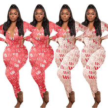 Load image into Gallery viewer, Christmas letter print jumpsuit（AY1568)
