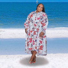 Load image into Gallery viewer, Print Lapel Long Sleeve Shirt Dress（AY2402）
