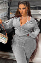 Load image into Gallery viewer, Solid color velvet leisure two-piece （AY1374）
