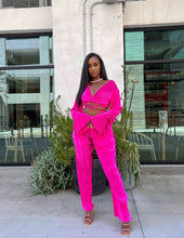 Load image into Gallery viewer, Solid Color Pleated V-Neck Suit（AY2257）
