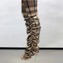 Load image into Gallery viewer, Fashion plaid pleated zipper jumpsuit(AY1635)
