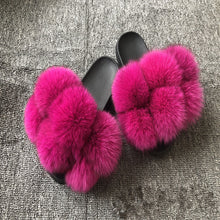 Load image into Gallery viewer, Hot selling fur ball slippers
