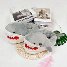 Load image into Gallery viewer, Cute cartoon shark head plush slippers（HPSD129)
