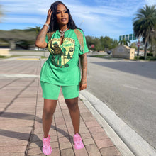 Load image into Gallery viewer, New Street split tassel T-shirt Shorts Set AY1933

