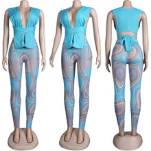 Load image into Gallery viewer, Hot sale sexy wrap chest print trousers set（AY1857）
