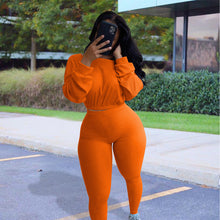 Load image into Gallery viewer, Solid color ribbed sports and leisure suit（AY1270)
