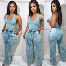 Load image into Gallery viewer, Fashion Print Pocket Wide Leg Pants （Only pants）AY2348
