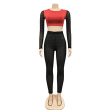 Load image into Gallery viewer, Sexy Colorblock Mesh Two Piece Set（AY1811）
