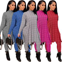 Load image into Gallery viewer, New houndstooth print high neck suit(AY1233)
