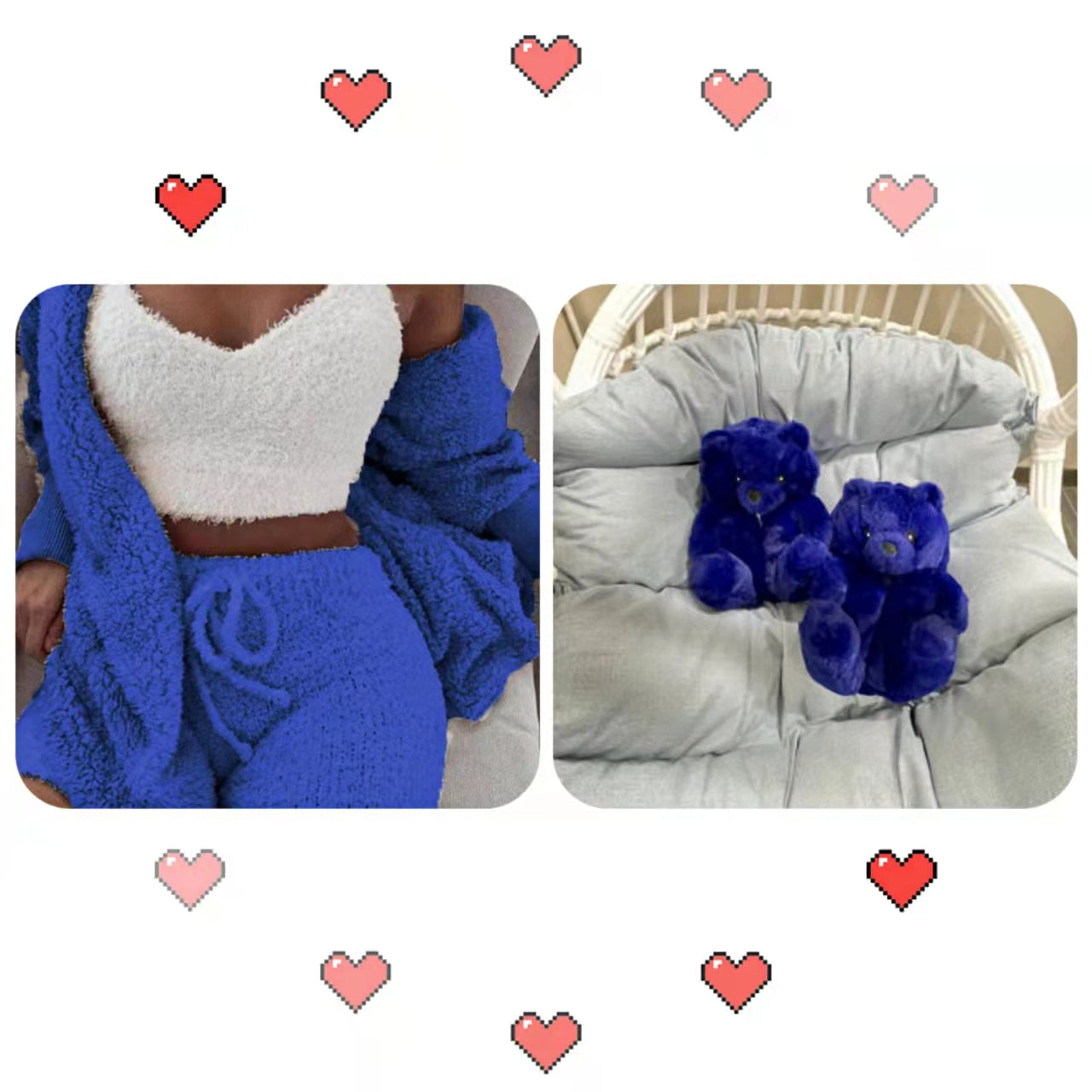 Three-piece  +Teddy bear slipper set