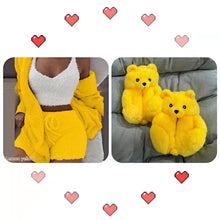 Load image into Gallery viewer, Three-piece  +Teddy bear slipper set
