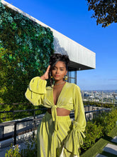 Load image into Gallery viewer, Solid Color Pleated V-Neck Suit（AY2257）
