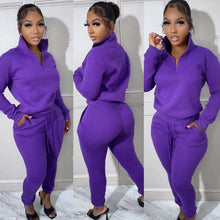 Load image into Gallery viewer, Pullover zipper casual sports suit(AY2531)
