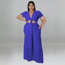 Load image into Gallery viewer, Plus wide leg pants two piece set（AY2110）
