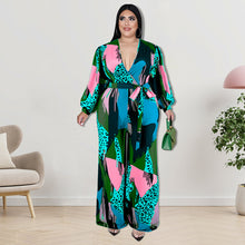 Load image into Gallery viewer, Blocking long sleeve flare pants jumpsuit (AY2407)
