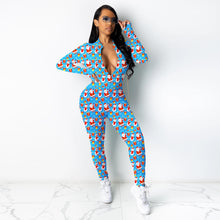 Load image into Gallery viewer, Christmas print long-sleeved jumpsuit（AY1567）
