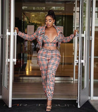 Load image into Gallery viewer, Plaid sling coat pants suit（AY1630）

