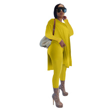 Load image into Gallery viewer, Solid color mid-length slit long-sleeved trousers suit（AY1297）

