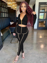 Load image into Gallery viewer, Contrast Color Zipper Two Piece Set（AY2340）
