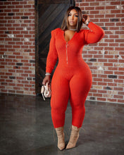 Load image into Gallery viewer, Fashion knitted hooded jumpsuit（AY1482）
