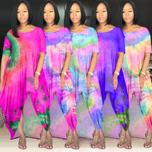 Load image into Gallery viewer, Tie-dye loose multicolor dress AY1164
