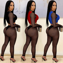 Load image into Gallery viewer, Sexy Colorblock Mesh Two Piece Set（AY1811）

