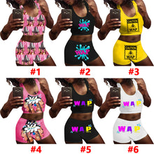 Load image into Gallery viewer, WAP printed vest shorts suit(A11269)
