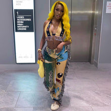 Load image into Gallery viewer, Sexy Printed Fringe Two Piece Set（AY1824）
