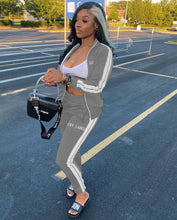 Load image into Gallery viewer, Letter embroidery zipper sports two-piece suit（AY1451
