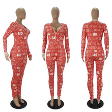 Load image into Gallery viewer, Christmas letter print jumpsuit（AY1568)
