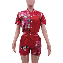 Load image into Gallery viewer, Fashion casual printed baseball suit with short sleeve AY2679
