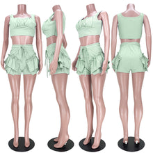 Load image into Gallery viewer, Fungus side strap sleeve vest shorts outfit AY1172
