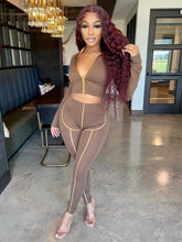 Load image into Gallery viewer, Contrast Color Zipper Two Piece Set（AY2340）
