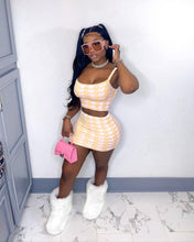 Load image into Gallery viewer, Houndstooth suspender skirt suit AY1122
