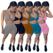 Load image into Gallery viewer, Fashion solid color vest two piece set（AY1851）
