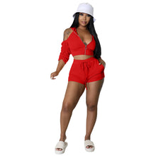 Load image into Gallery viewer, Pleated open back hooded two piece set AY1982
