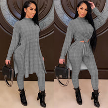 Load image into Gallery viewer, New houndstooth print high neck suit(AY1233)
