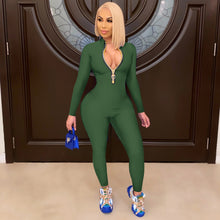 Load image into Gallery viewer, Fashion solid color zipper jumpsuit（AY1241)
