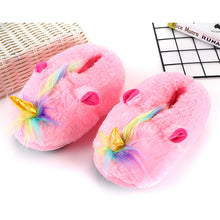 Load image into Gallery viewer, Hot Selling Fantasy Unicorn Plush Slippers（HPSD131）
