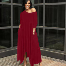 Load image into Gallery viewer, Solid Color Irregular Off Shoulder Dress（AY2207）
