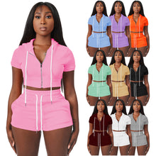 Load image into Gallery viewer, Hooded jacket two piece set AY2194
