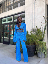 Load image into Gallery viewer, Solid Color Pleated V-Neck Suit（AY2257）
