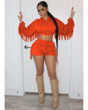 Load image into Gallery viewer, Fashion fringed hooded shorts set（AY1665）
