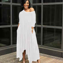 Load image into Gallery viewer, Solid Color Irregular Off Shoulder Dress（AY2207）
