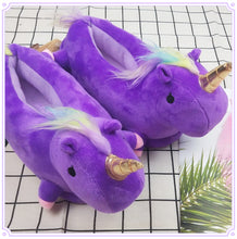 Load image into Gallery viewer, Hot-selling children&#39;s cute unicorn plush slippers（HPSD132）
