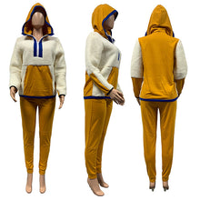 Load image into Gallery viewer, Casual stitching plush two-piece suit（AY1536）
