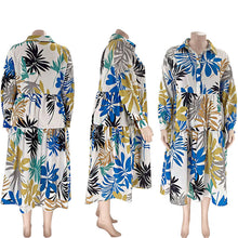 Load image into Gallery viewer, Print Lapel Long Sleeve Shirt Dress（AY2402）
