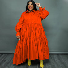 Load image into Gallery viewer, Long sleeve lace up oversize dress(AY2446)
